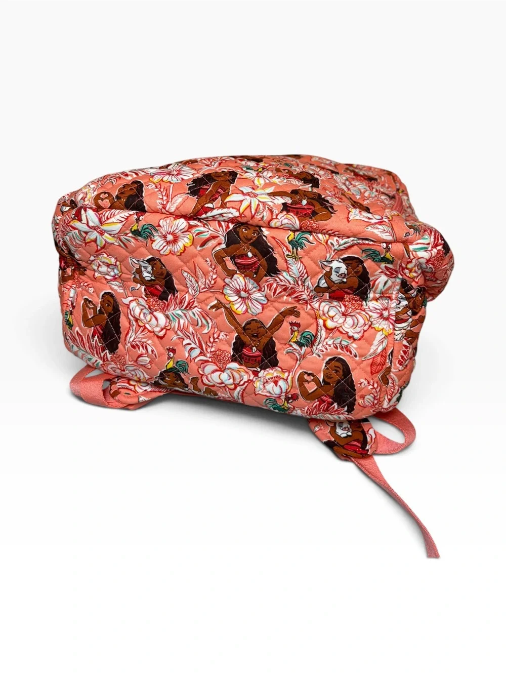 Vera Bradley X Disney Moana Pua Coral Floral Quilted Campus Laptop Backpack